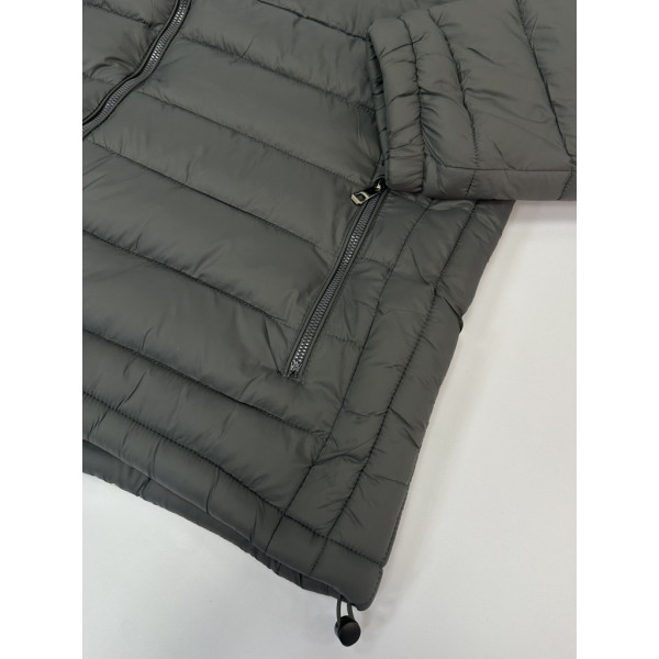 28277-6 серая мужская куртка (синтепон, с капюшоном, 5ед, размеры батал: 56, 58, 60, 62, 64) Куртка