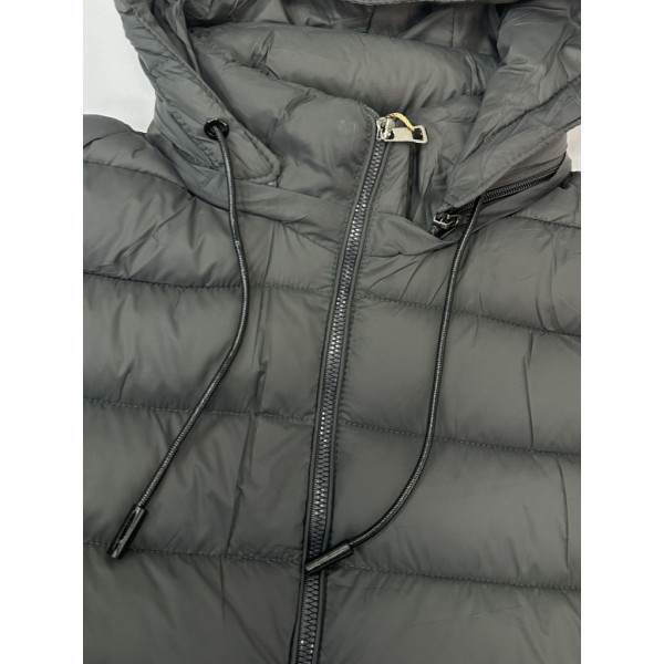 28277-6 серая мужская куртка (синтепон, с капюшоном, 5ед, размеры батал: 56, 58, 60, 62, 64) Куртка