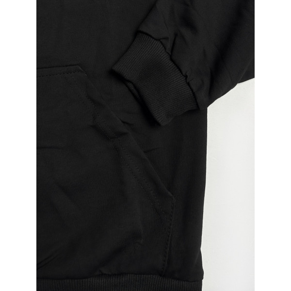 4680-1 черный мужской спортивный костюм (штаны двухнитка, скрытый карман на змейке, логотип вышивка, кофта турецкий пенье, с капюшоном, 5 ед. размеры норма: 46, 48, 50, 52, 54) Спортивный костюм