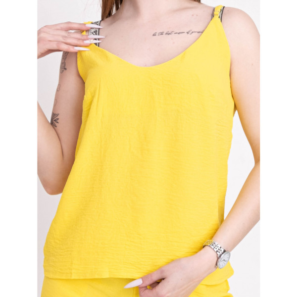 1553-80 жовтий жіночий костюм (креп-жатка, 3 од. розміри норма: S. M. L)