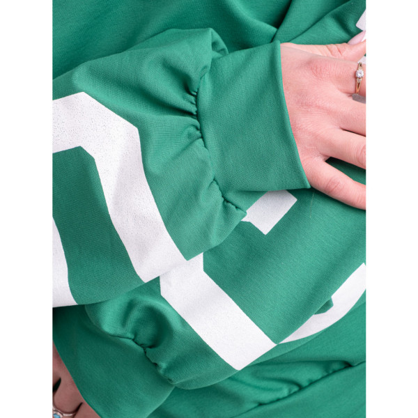 0540-7 зелений жіночий спортивний костюм (5'TH AVENUE, турецька двонитка, 3 од. розміри норма: 42. 44. 46)