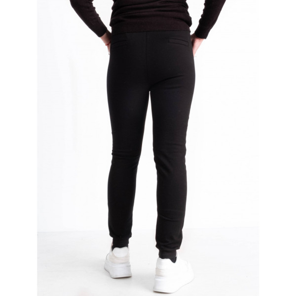 0041 чорні підліткові спортивні штани (плащівка трикотаж на флісі, 6 од. розміри підліток: 21. 22. 23. 24. 25. 26)