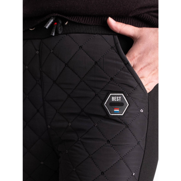 0041 чорні підліткові спортивні штани (плащівка трикотаж на флісі, 6 од. розміри підліток: 21. 22. 23. 24. 25. 26)