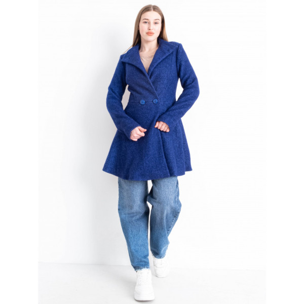 90080-2 синє жіноче драпове пальто (3 од. розміри норма: 42. 44. 46)