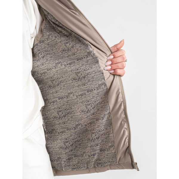 0751-32 бежева жіноча жилетка (5'TH AVENUE, синтепон, з капюшоном, 3 од. розміри напівбатал: 48. 50. 52)