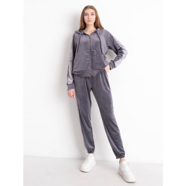 8797-6 серый женский велюровый спортивный костюм (4 ед. размеры норма: M. L. XL. 2XL)