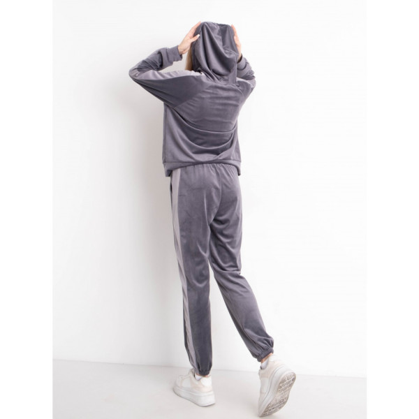 8797-6 серый женский велюровый спортивный костюм (4 ед. размеры норма: M. L. XL. 2XL)