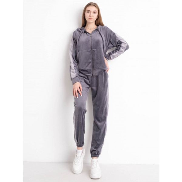 8797-6 серый женский велюровый спортивный костюм (4 ед. размеры норма: M. L. XL. 2XL)