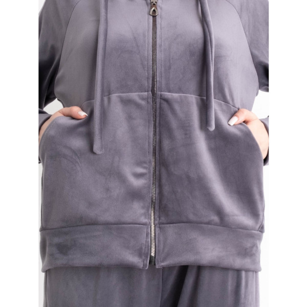 8797-6 серый женский велюровый спортивный костюм (4 ед. размеры норма: M. L. XL. 2XL)