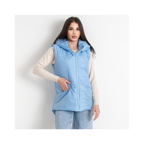 0084-41 блакитна жіноча жилетка (5'TH AVENUE, синтепон, 3 од. розміри норма: 42. 44. 46)