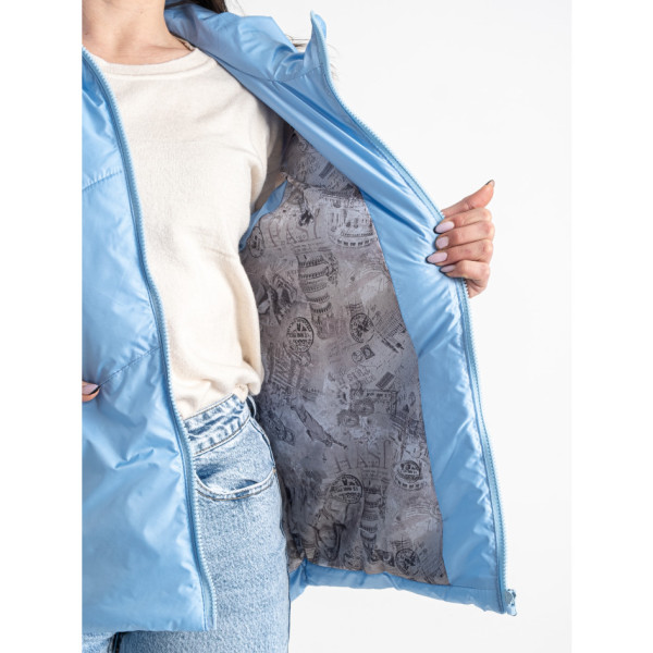 0084-41 блакитна жіноча жилетка (5'TH AVENUE, синтепон, 3 од. розміри норма: 42. 44. 46)