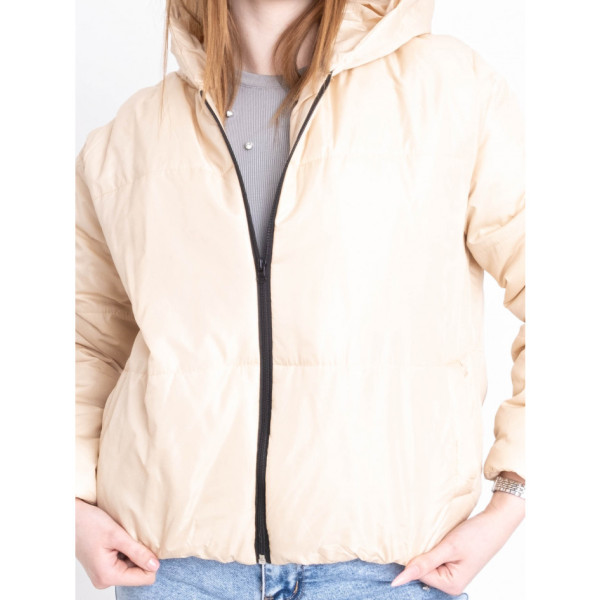 5010-161 БІЖОВА куртка-зефірка з капюшоном на синтепоні (2 од. розміри: 42/44.46/48)