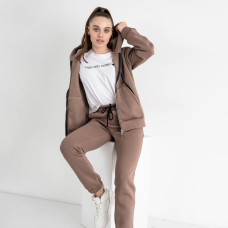 0637-510 мокко жіночий спортивний костюм (5`th Avenue, з капюшоном, турецька тринитка, фліс, 3 од., розміри норма: 42. 44. 46)