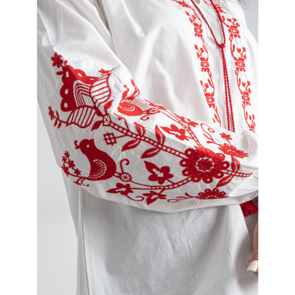 7410-10 # белая женская вышиванка (хлопок 100%, 5 ед. размеры норма: S. M. L. XL. 2XL) выдача на следующий день