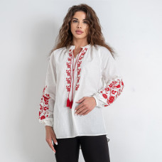 7410-10 # біла жіноча вишиванка (бавовна 100%, 5 од. розміри норма: S. M. L. XL. 2XL) видача наступного дня