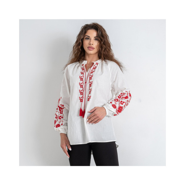 7410-10 # белая женская вышиванка (хлопок 100%, 5 ед. размеры норма: S. M. L. XL. 2XL) выдача на следующий день
