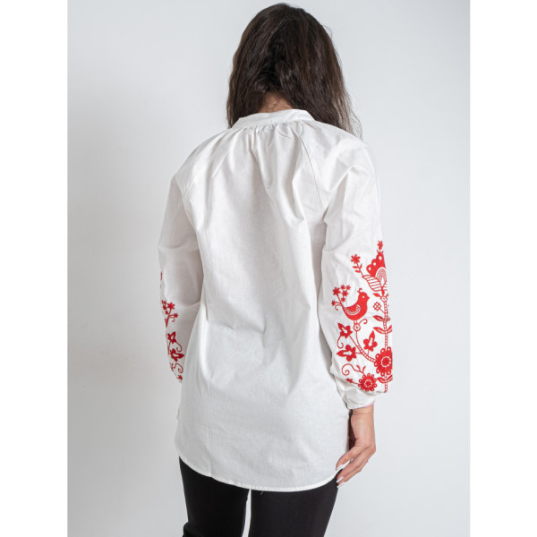 7410-10 # белая женская вышиванка (хлопок 100%, 5 ед. размеры норма: S. M. L. XL. 2XL) выдача на следующий день