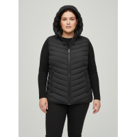 88597-1 чорна жіноча жилетка (синтепон, кишеня на змійці, 5 од. розміри напівбатал: L. XL. 2XL. 3XL. 4XL)