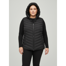 88597-1 чорна жіноча жилетка (синтепон, кишеня на змійці, 5 од. розміри напівбатал: L. XL. 2XL. 3XL. 4XL)