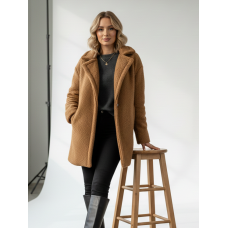 7966-23 мокко жіноча шуба тедді (з овчини, 3 од. один універсальний розмір: 46-50)