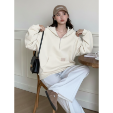 0003-10 біла жіноча спортивна кофта (змійка, з капюшоном, 5 од., універсальний розмір норма: M-XL)