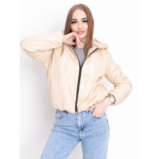 5010-161 БІЖОВА куртка-зефірка з капюшоном на синтепоні (2 од. розміри: 42/44.46/48)