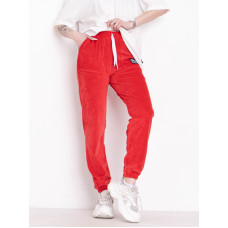 58708-55 червоні жіночі спортивні штани (велюрові, 6 од. розміри норма: 40. 42. 44. 46. 48. 50)