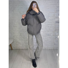 0983-6 * сіра жіноча куртка (синтипон, з капюшоном, 6од, розміри норма: S. M. L. повторюються) видача наступного дня