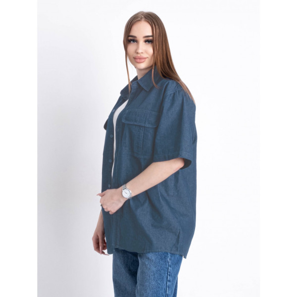 0016-20 синяя женская джинсовая куртка (AOLONG, 40% коттон, 60% полиэстер, 5 ед. размеры норма: XL. 2XL. 3XL. 4XL. 5XL)
