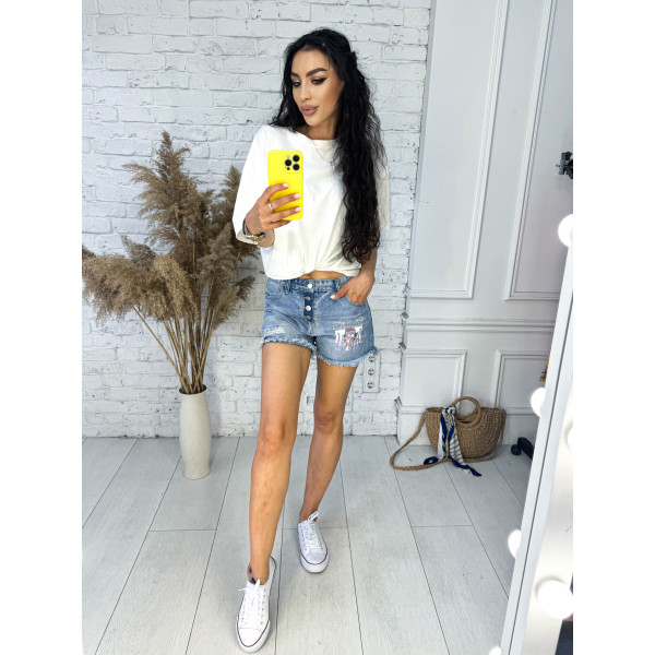 2025 блакитні жіночі джинсові шорти (AMOR, бавовна, 6 од. розміри норма: 25. 26. 27. 28. 29. 30)