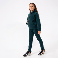 18700-7 НА ФЛІСІ ТЕМНО-ЗЕЛЕНИЙ SARA спортивний костюм підлітковий на 8-14 років (4 од. розміри на бирці: 8.10.12.14)