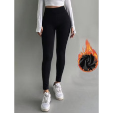 0833 чорні жіночі термо лосини на товстому хутрі (добре тягнуться, 4 од. універсальний розмір норма: L-4XL)