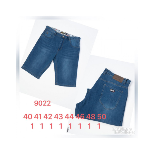9022 сині чоловічі джинсові шорти (стрейч, 8 од. розміри батал: 40. 41. 42. 43. 44. 46. 48. 50) видача наступного дня