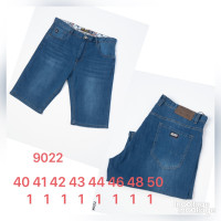 9022 сині чоловічі джинсові шорти (стрейч, 8 од. розміри батал: 40. 41. 42. 43. 44. 46. 48. 50) видача наступного дня