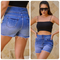 1593 блакитні жіночі джинсові шорти (LADY N, стрейчев-коттон, 6 од. розміри норма: 25. 26. 27. 28. 29. 30)