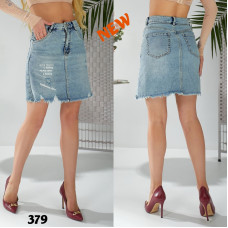 0379* блакитна жіноча джинсова спідниця (стрейчева, 6 од. розміри норма: 25. 26. 27. 28. 29. 30) видача наступного дня