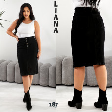 0187* чорна жіноча спідниця джинсова (стрейчева, 6 од. розміри напівбатал: 28. 29. 30. 31. 32. 33) видача наступного дня