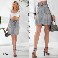0426 # блакитна жіноча спідниця джинсова (стрейч-коттон, 6 од. розміри норма: 25-30) видача наступного дня