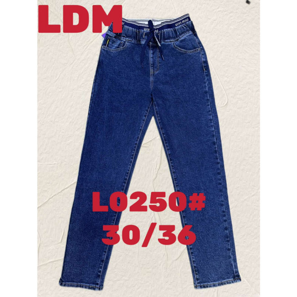 0250-1 # синие женские джинсы (LDM, 6 ед. размеры батал: 30. 31. 32. 33. 34. 36) выдача на следующий день