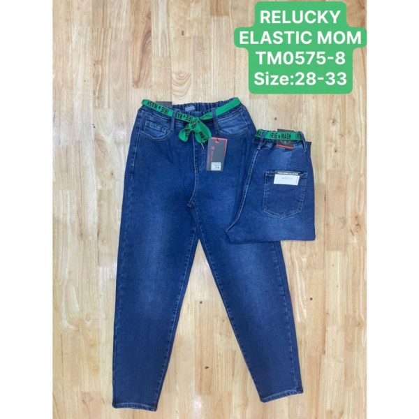 0575-8* сині жіночі стрейчові джинси мом (Relucky, 6 од., розміри напівбатал: 28-33) видача наступного дня