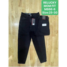 0666-6* чорні жіночі стрейчові джинси мом (Relucky, 6 од., розміри норма: 25-30) видача наступного дня