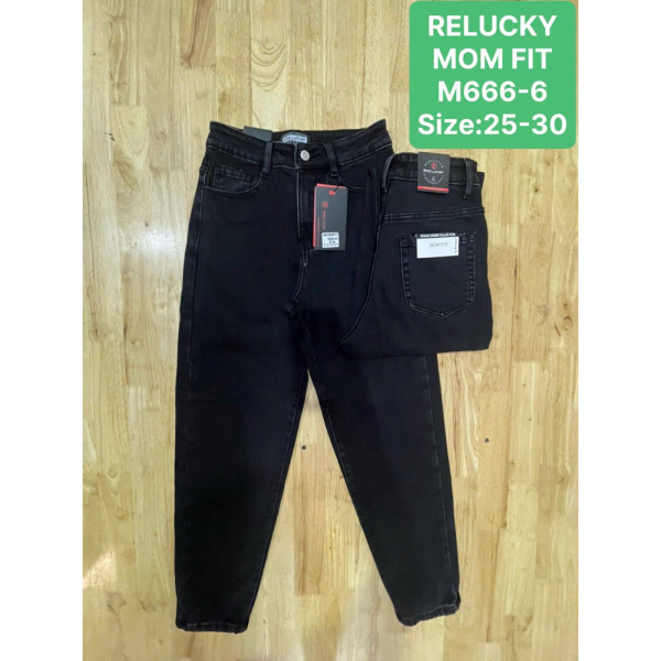 0666-6* чорні жіночі стрейчові джинси мом (Relucky, 6 од., розміри норма: 25-30) видача наступного дня