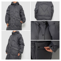 12016* чорна жіноча куртка єврозима (5 од., розміри батал: XL-2XL-3XL-4XL-5XL) видача наступного дня