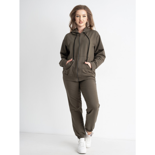 0538-76 ХАКИ 5`th Avenue ПОЛУБАТАЛЬНЫЙ спортивный костюм женский из турецкой двунитки (3 ед.размеры : 48.50.52) демисезон
