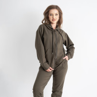 0538-76 ХАКИ 5`th Avenue ПОЛУБАТАЛЬНЫЙ спортивный костюм женский из турецкой двунитки (3 ед.размеры : 48.50.52) демисезон