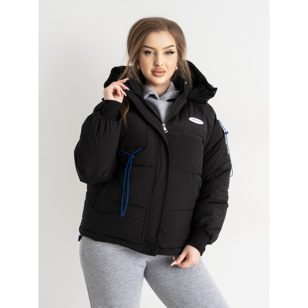 0825-13 чорна жіноча куртка з капюшоном (3 од. розміри норма: S. L. L)