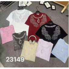 23149# мікс квітів жіноча футболка (95% бавовна, 12 од., розміри оверсайз) видача наступного дня