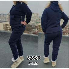 52885-2 * синій жіночий спортивний костюм (турецька тринитка, фліс, 5 од. розміри батал: 52-60) видача наступного дня