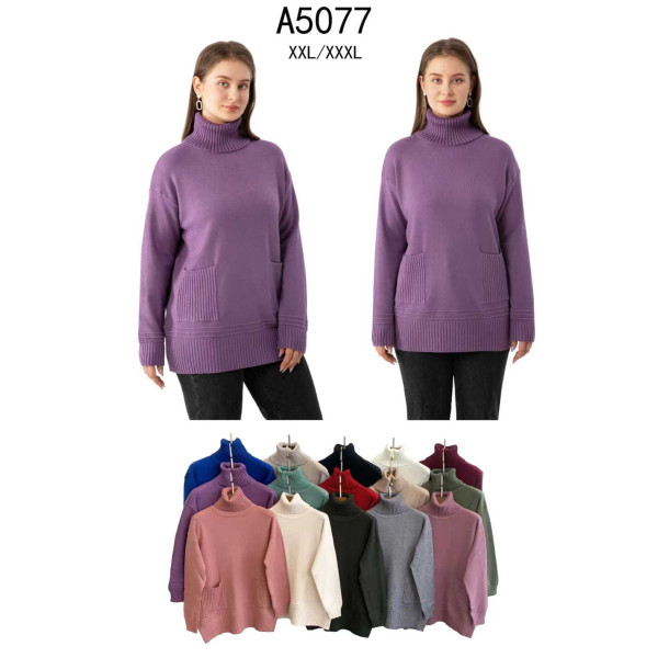 5077 мікс квітів жіночий светр (5 од., розміри батал: 2xl-3xl)