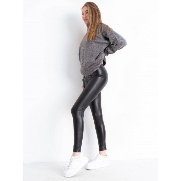 7872-1 чорні жіночі лосини (екошкіра, 3 од. універсальний розмір норми: 42-46)